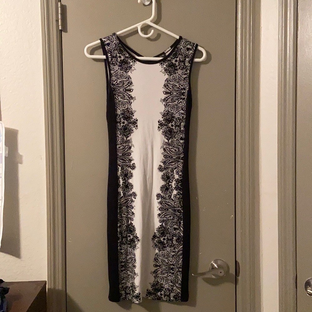 Black and White VENUS Bodycon Dress